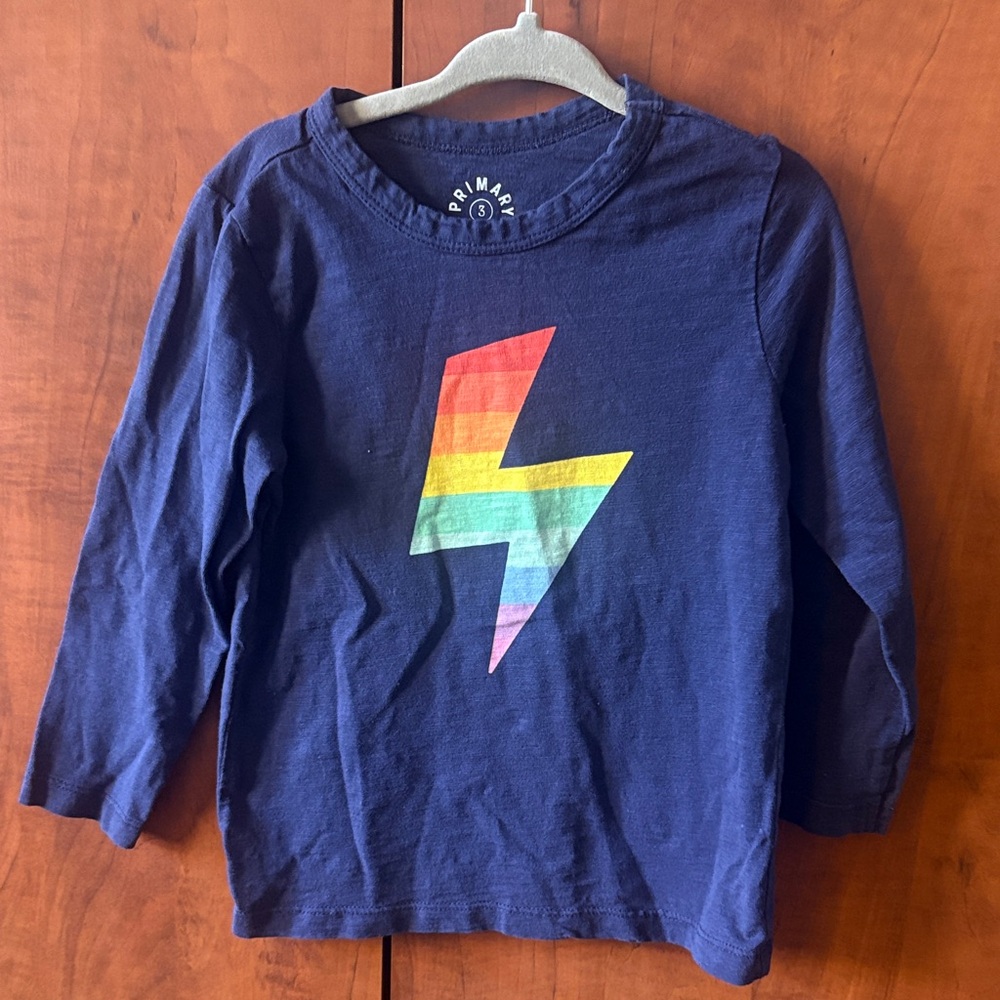 4/$20 🌱 Primary Long Sleeve Tee with Lightning Bolt